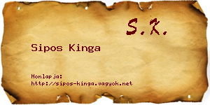 Sipos Kinga névjegykártya